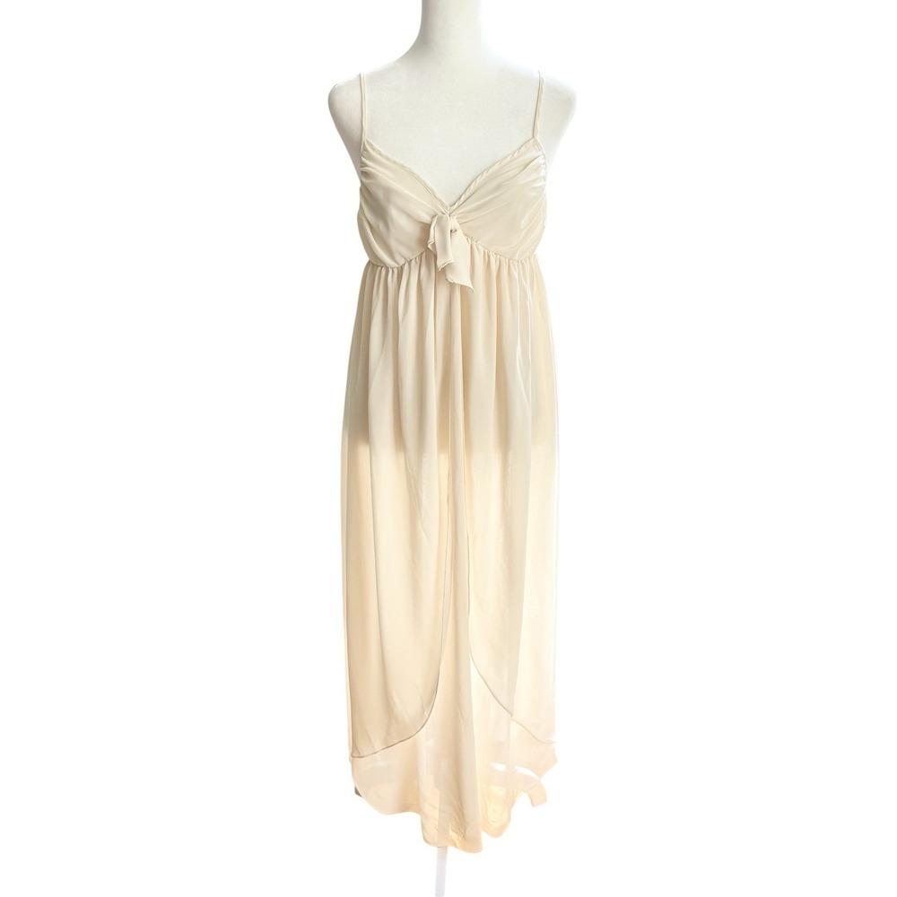 VTG 90s Victoria's Secret Gold Label Slip Dress Babydoll Bow M Ethereal Bridal